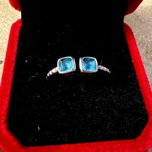 Sterling silver Swiss blue topaz ring